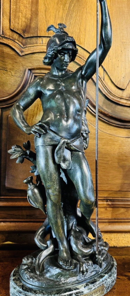 Large Sculpture Perseus Victorious By Picault (1833-1915)-photo-3