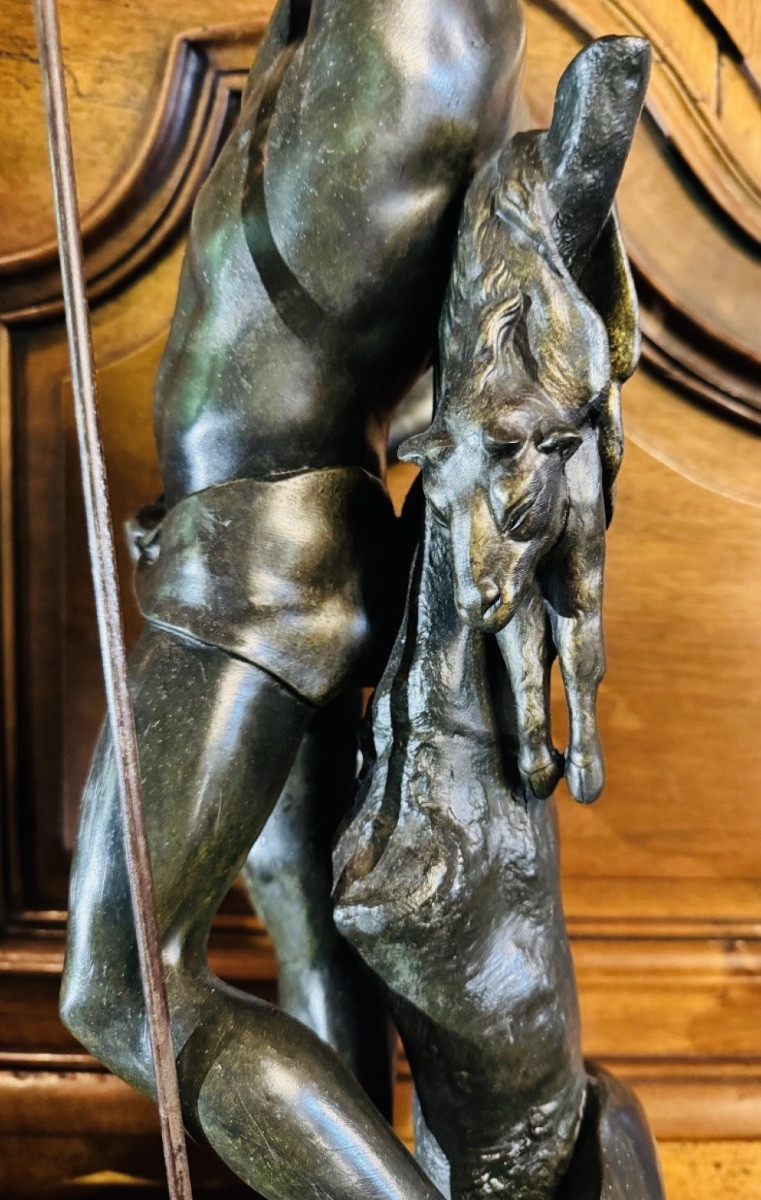 Large Sculpture Perseus Victorious By Picault (1833-1915)-photo-6