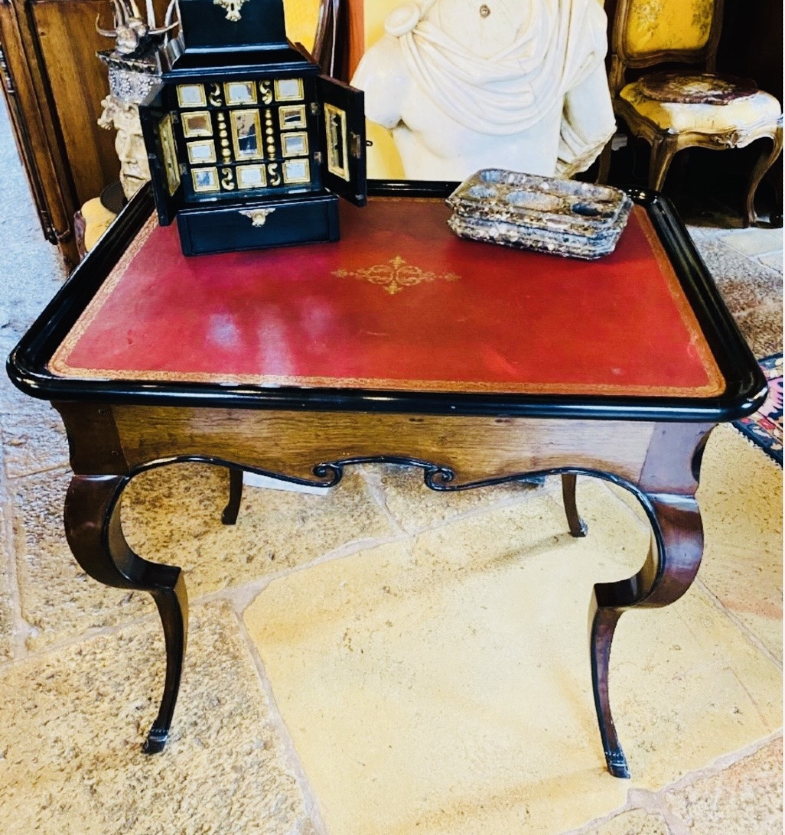 Coffee Table, Cabaret Style With Hock-shaped Legs, Mahogany, Attributed To Mailfert-photo-3