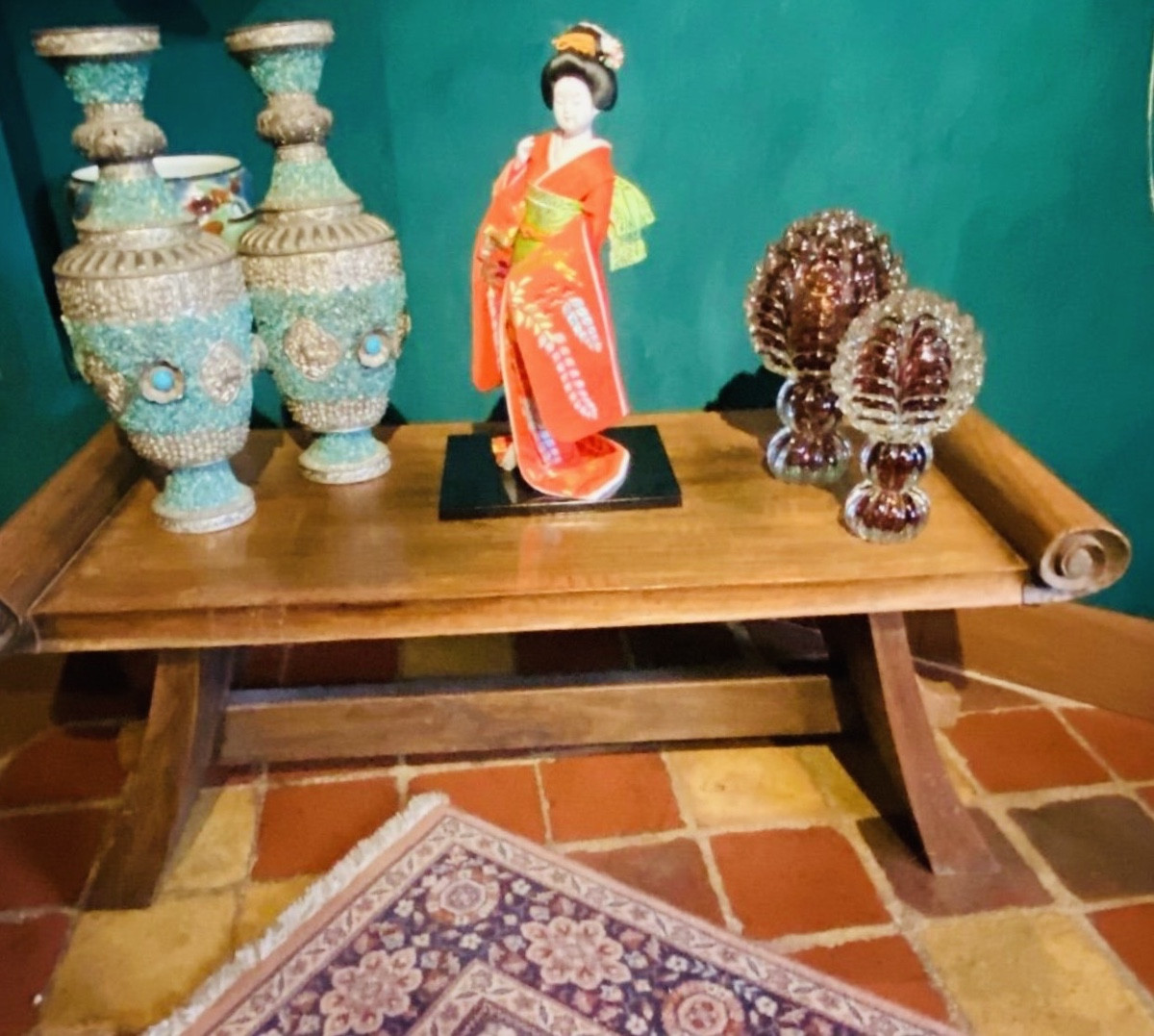 Chinese Coffee Table From The 1970s In Exotic Wood-photo-2