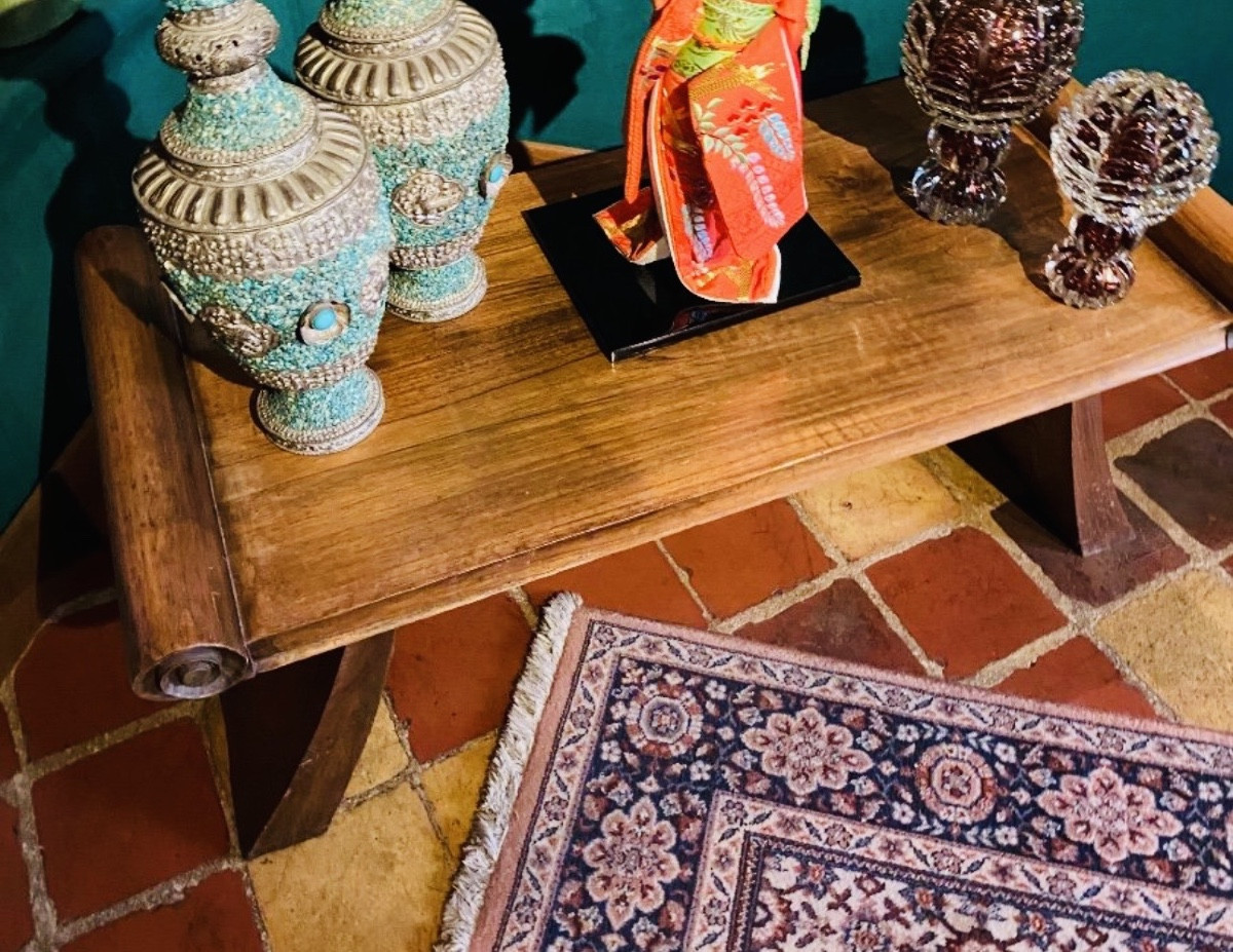 Chinese Coffee Table From The 1970s In Exotic Wood-photo-3