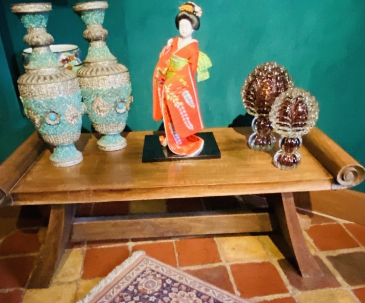 Chinese Coffee Table From The 1970s In Exotic Wood-photo-8