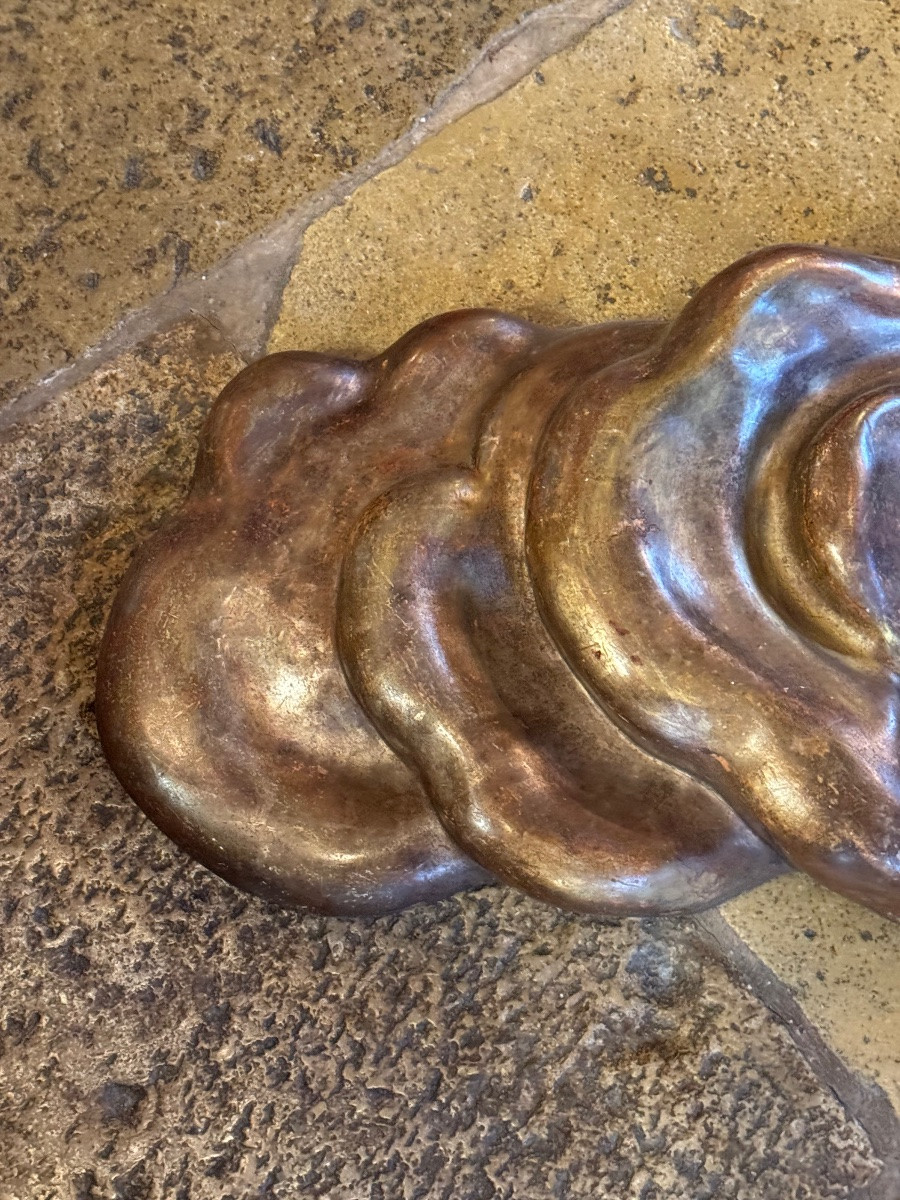 Large Decorative Cloud In Carved And Gilded Wood, France, 18th Century-photo-1