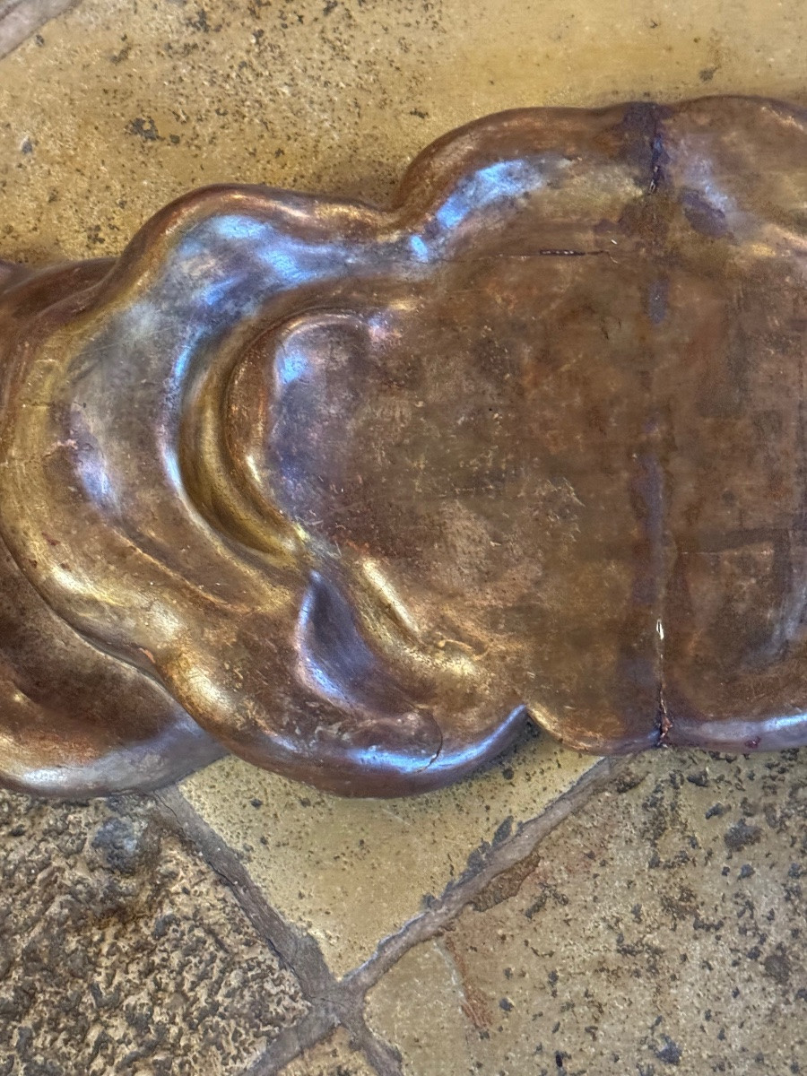 Large Decorative Cloud In Carved And Gilded Wood, France, 18th Century-photo-3