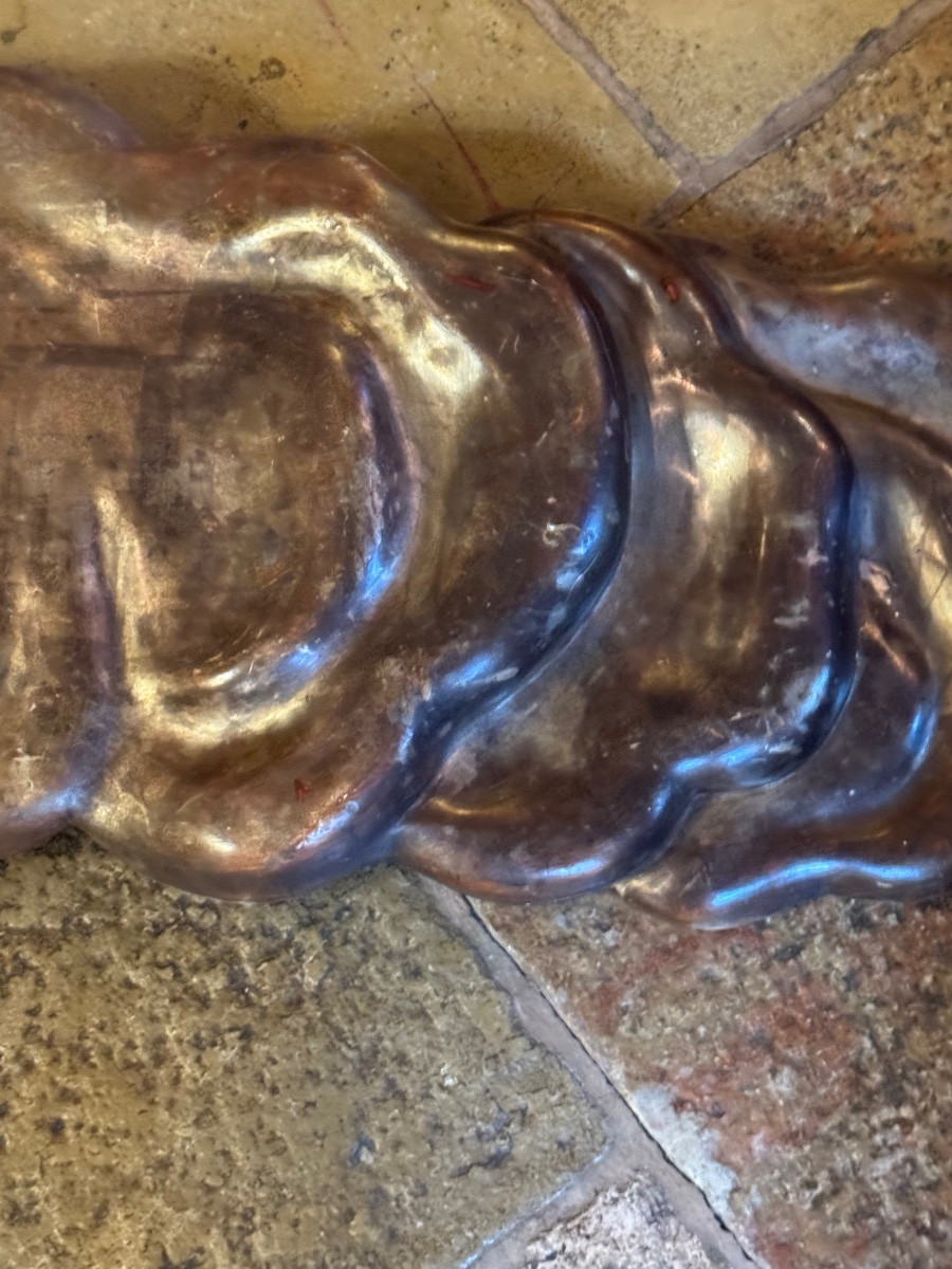 Large Decorative Cloud In Carved And Gilded Wood, France, 18th Century-photo-5