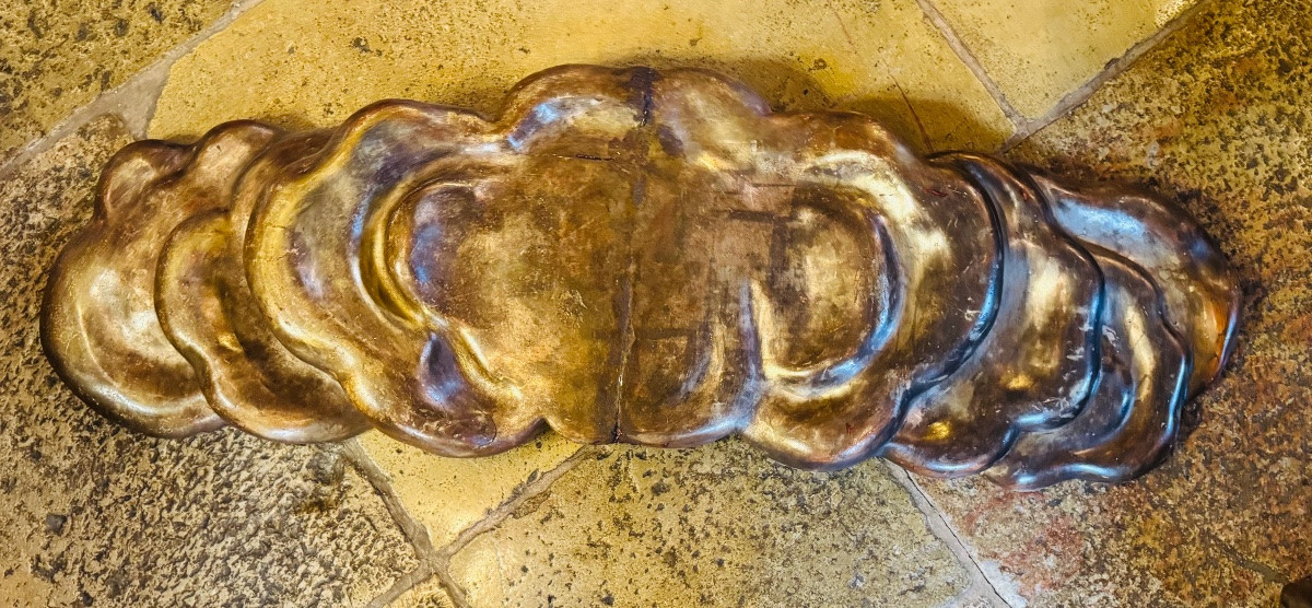 Large Decorative Cloud In Carved And Gilded Wood, France, 18th Century-photo-7