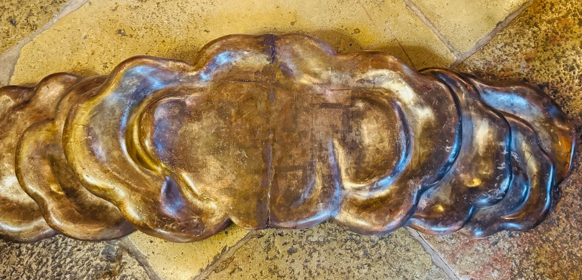 Large Decorative Cloud In Carved And Gilded Wood, France, 18th Century-photo-8