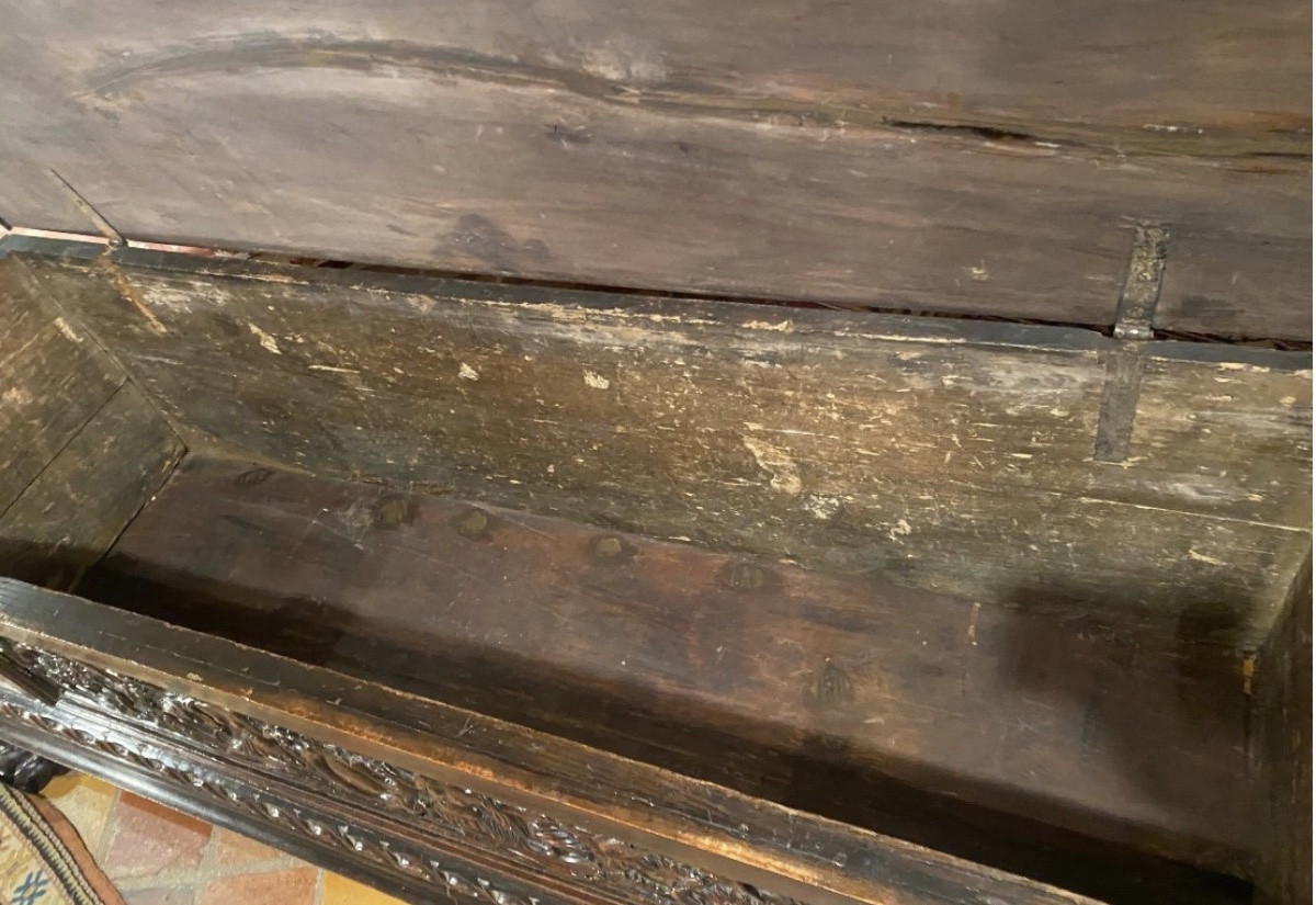 Cassone Italienne En Noyer, important coffre à Décor De Faunes De Style Renaissance-photo-7