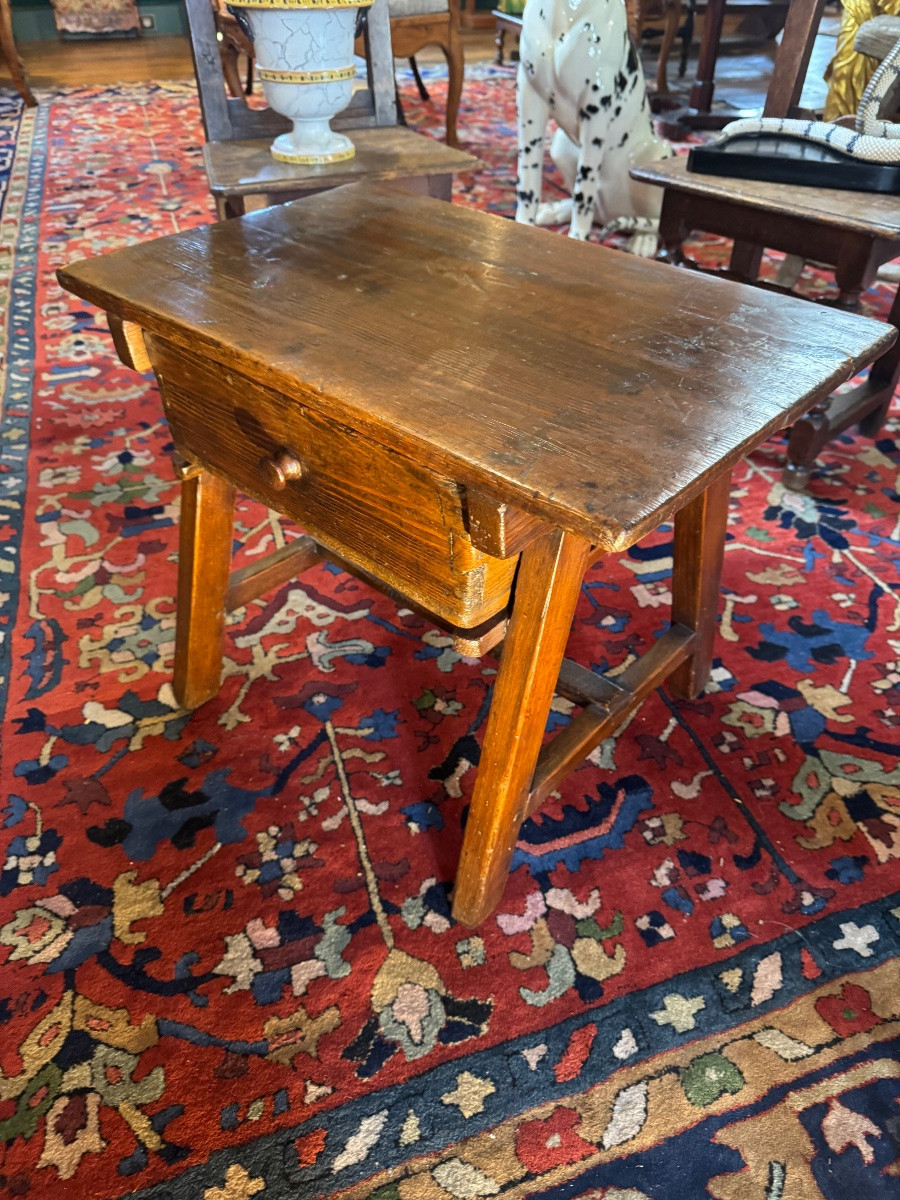 Mountain Chalet Coffee Table, Small Table From Queyras, Chalet, Mountain, Late 17th Century-photo-3