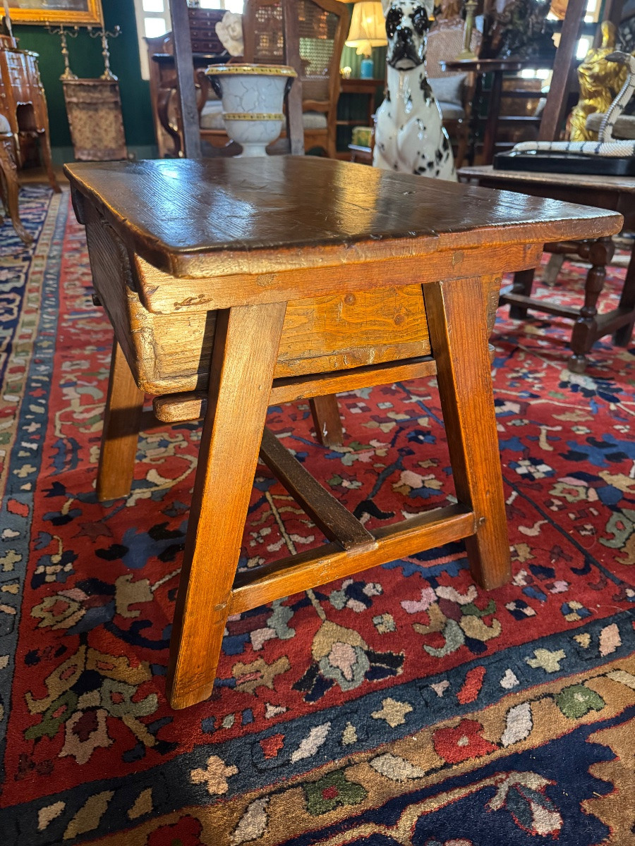 Mountain Chalet Coffee Table, Small Table From Queyras, Chalet, Mountain, Late 17th Century-photo-4