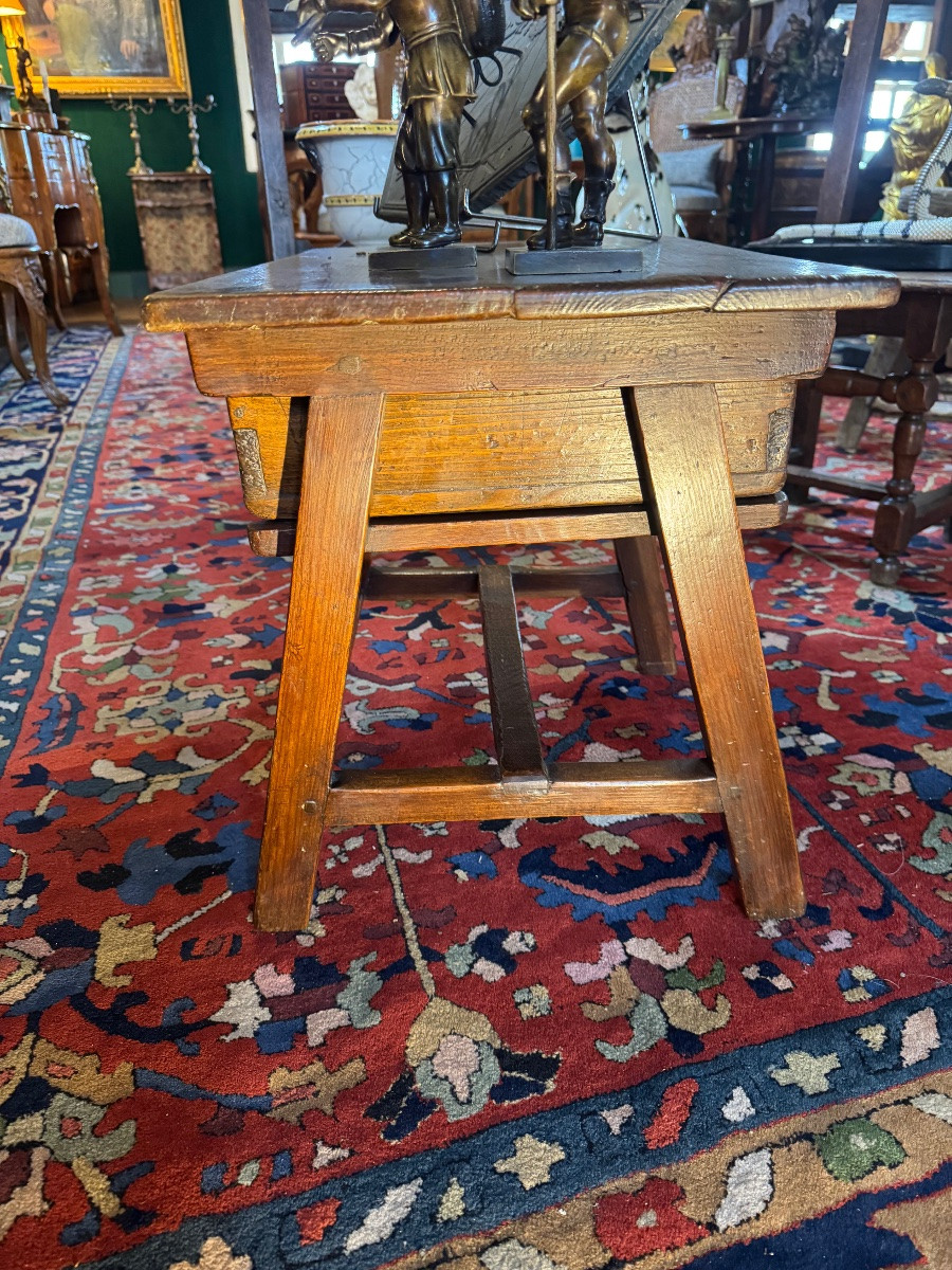 Mountain Chalet Coffee Table, Small Table From Queyras, Chalet, Mountain, Late 17th Century-photo-6