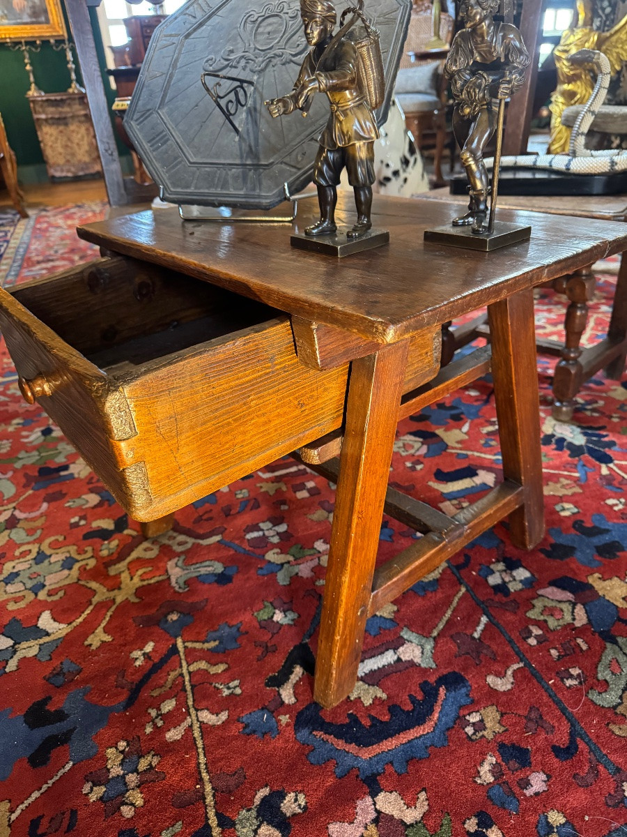 Mountain Chalet Coffee Table, Small Table From Queyras, Chalet, Mountain, Late 17th Century-photo-7