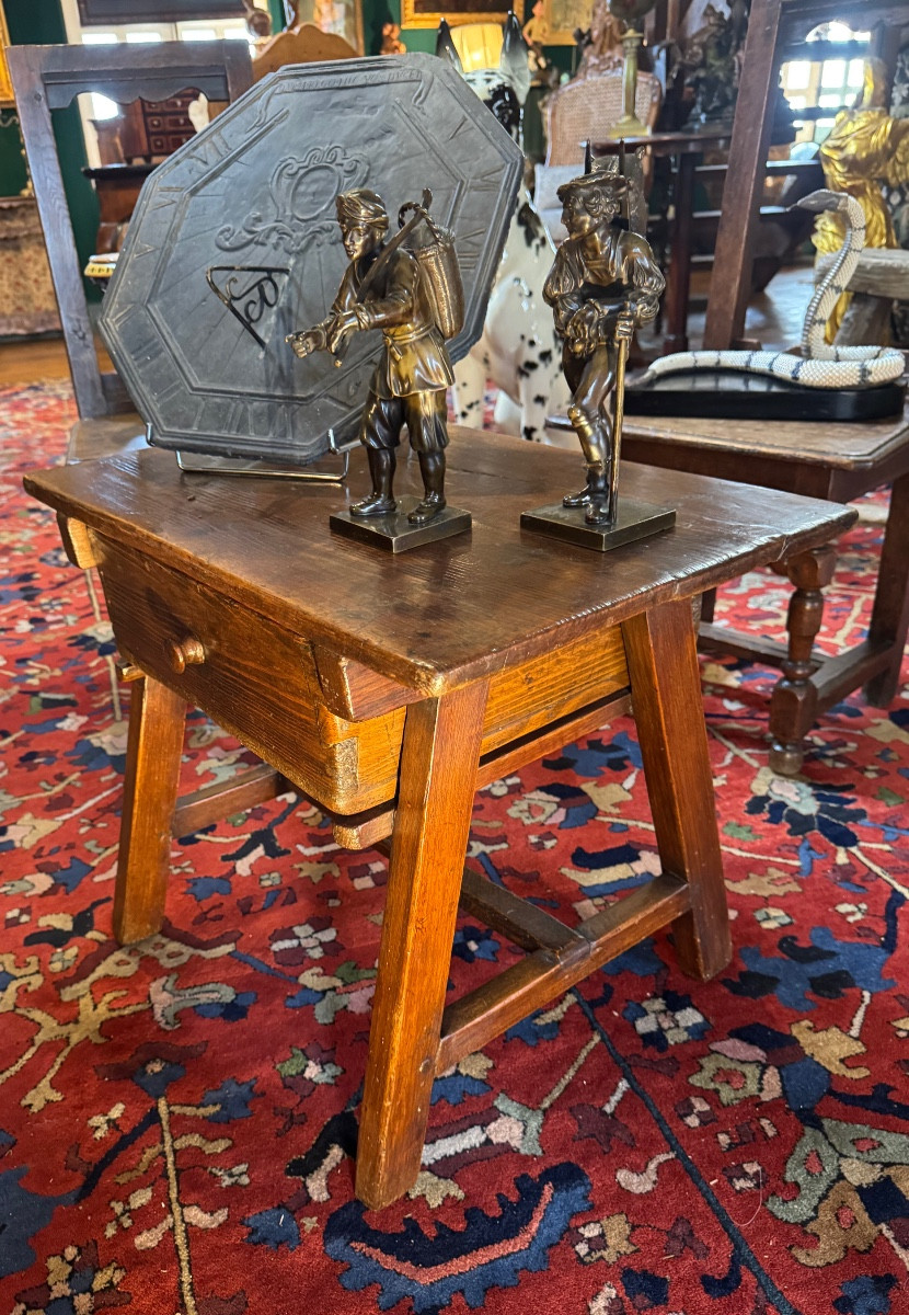 Mountain Chalet Coffee Table, Small Table From Queyras, Chalet, Mountain, Late 17th Century-photo-8