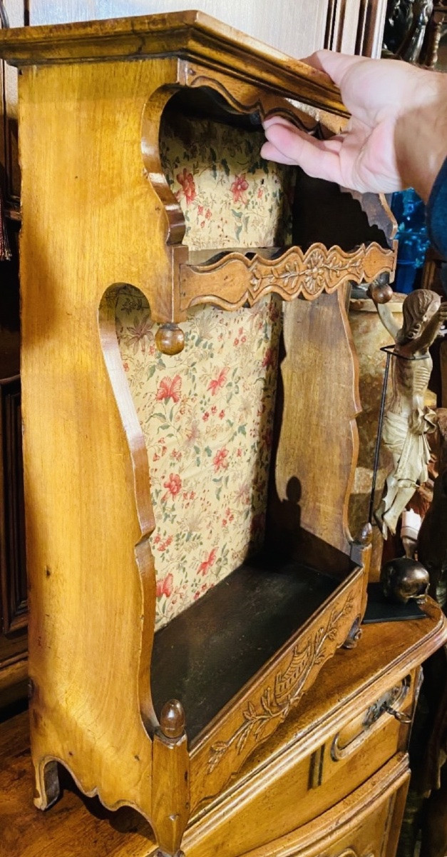 Étagère à suspendre, Estagnier Provençal Ou Estanié En Noyer, Tout Début Du XIX Eme Siècle-photo-4