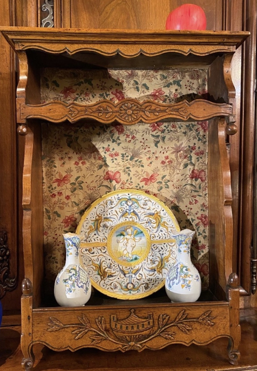 Étagère à suspendre, Estagnier Provençal Ou Estanié En Noyer, Tout Début Du XIX Eme Siècle-photo-8