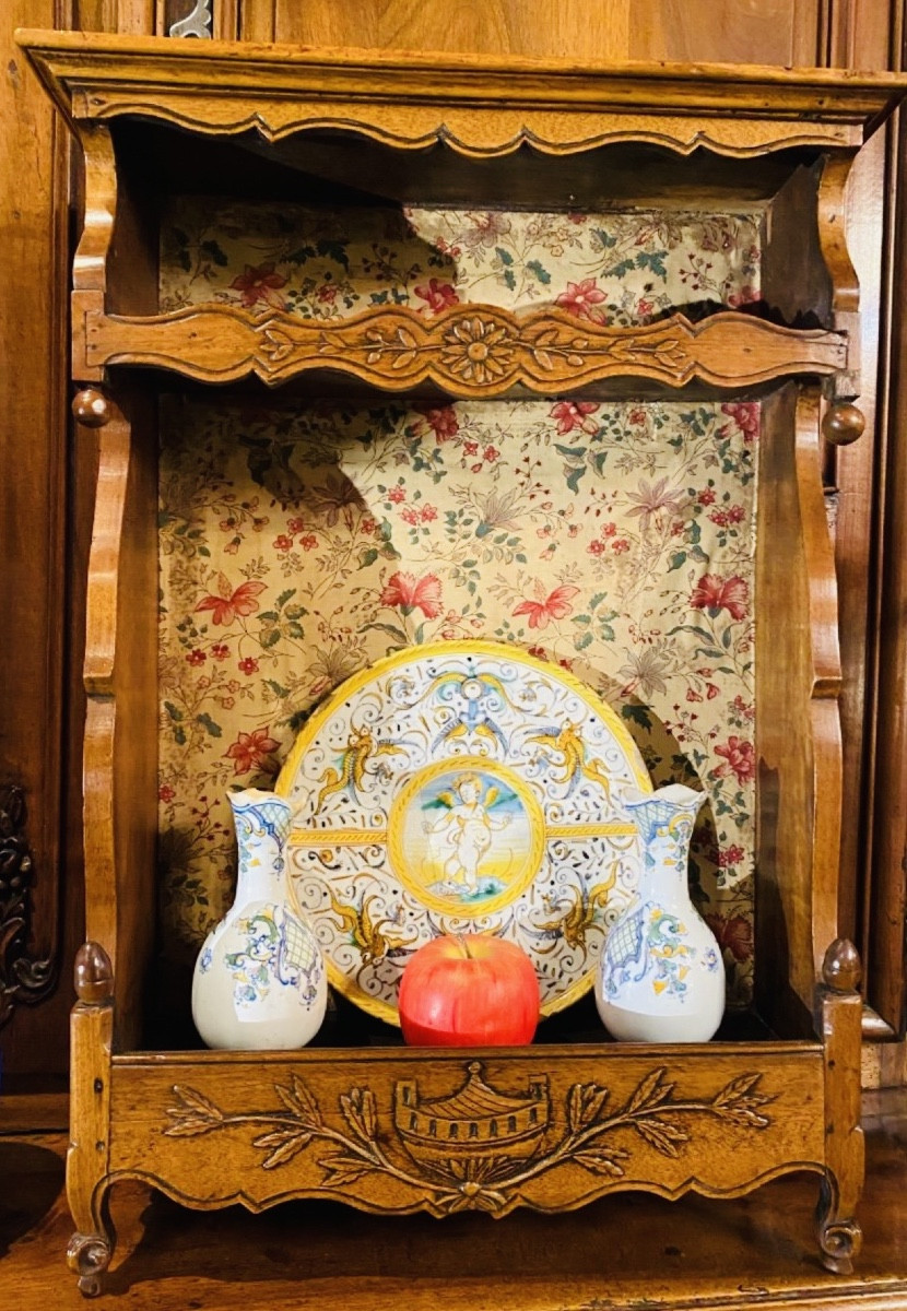 Étagère à suspendre, Estagnier Provençal Ou Estanié En Noyer, Tout Début Du XIX Eme Siècle