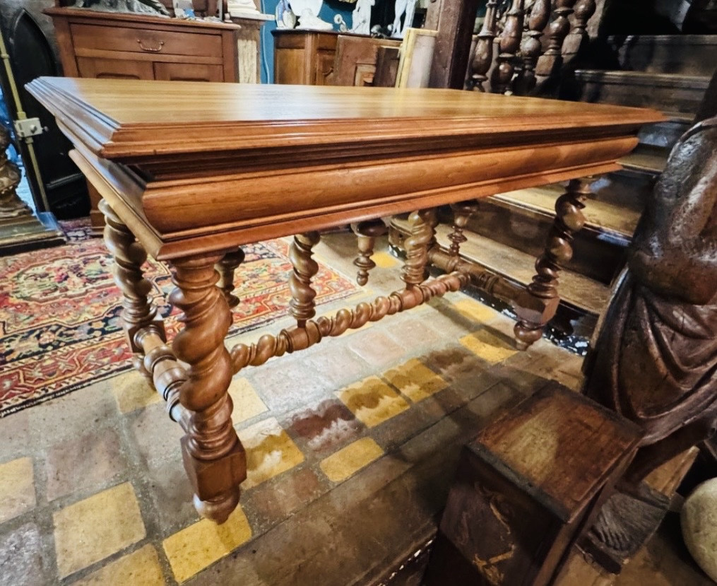 Large Louis XIII Style Desk From The Late 19th Century-photo-4