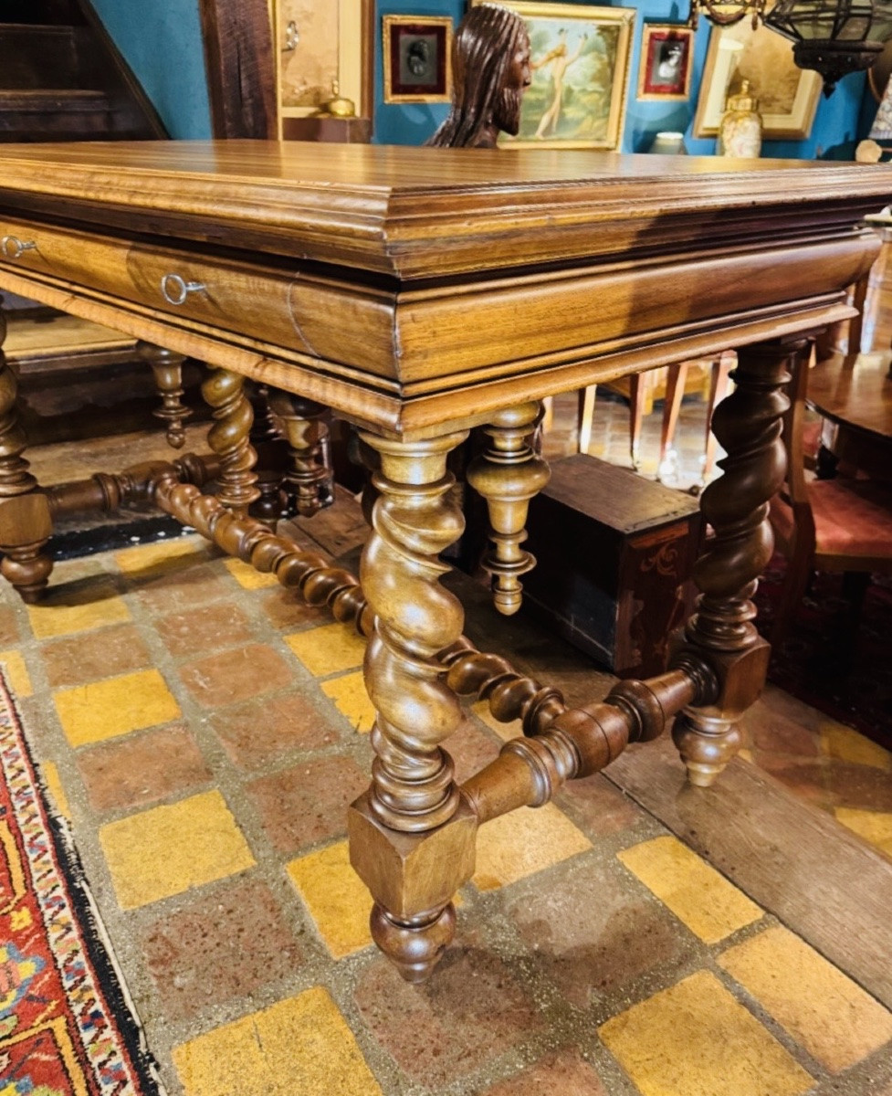 Large Louis XIII Style Desk From The Late 19th Century-photo-5