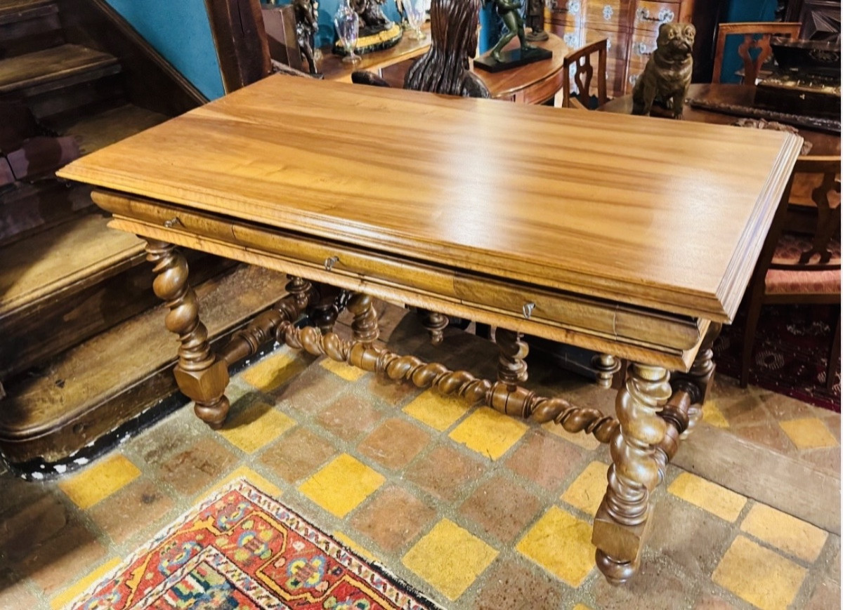 Large Louis XIII Style Desk From The Late 19th Century-photo-7