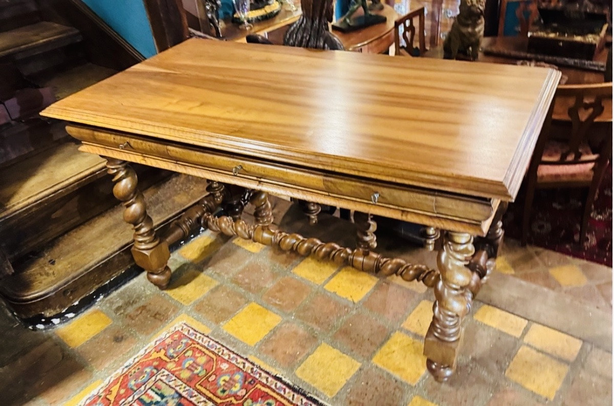 Large Louis XIII Style Desk From The Late 19th Century-photo-8