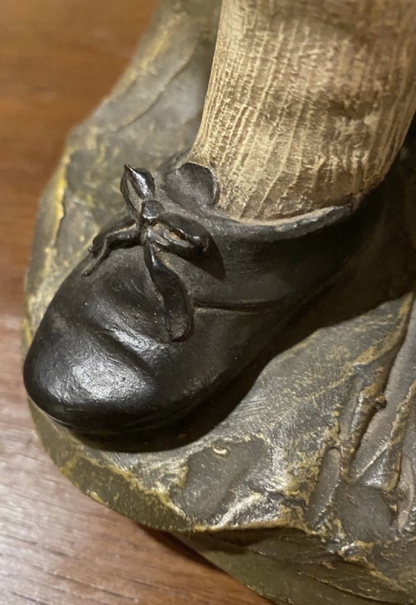 Jeune garçon en terre cuite polychrome attribué à Goldsheider -photo-5