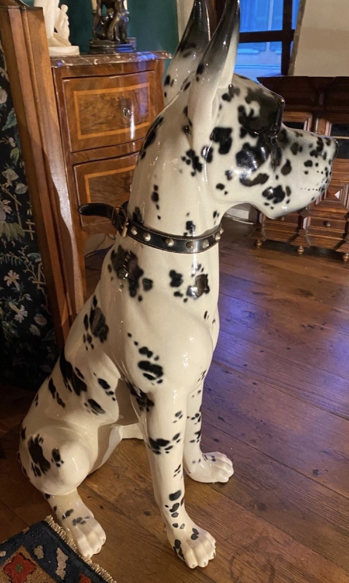Large Harlequin Mastiff In Ceramic From The 1960s-photo-1