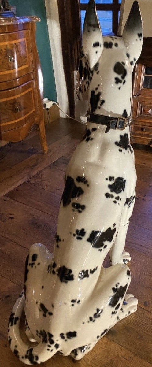 Large Harlequin Mastiff In Ceramic From The 1960s-photo-2