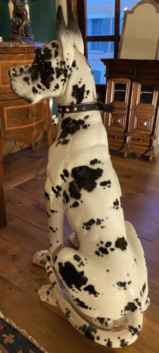 Large Harlequin Mastiff In Ceramic From The 1960s-photo-3