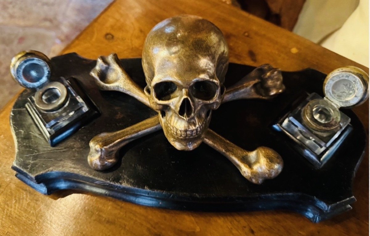 Inkwell With Vanity Theme, Forming Memento Mori, Late 19th Century -photo-1