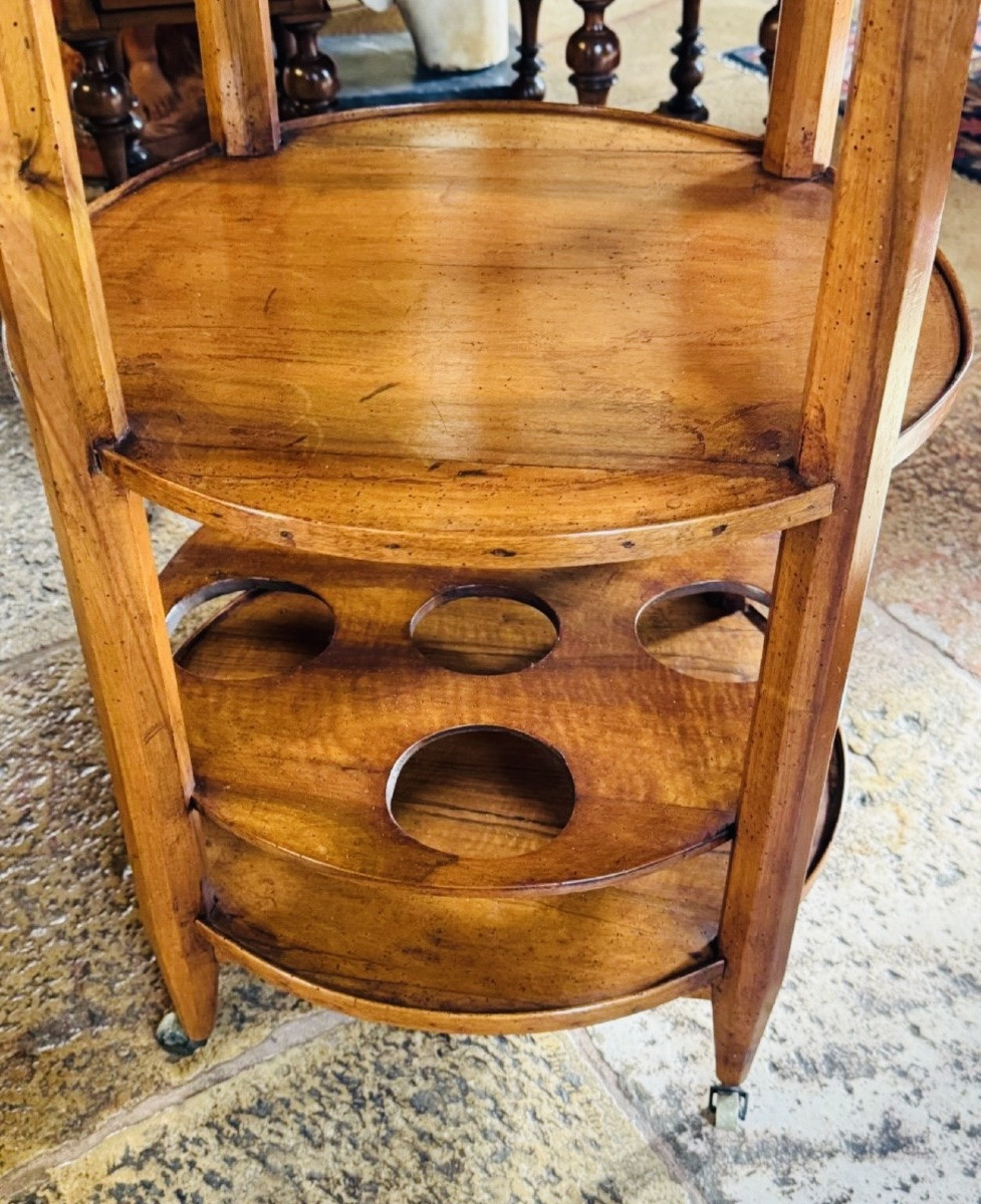 Desserte roulante ronde formant bar d’époque directoire -photo-7