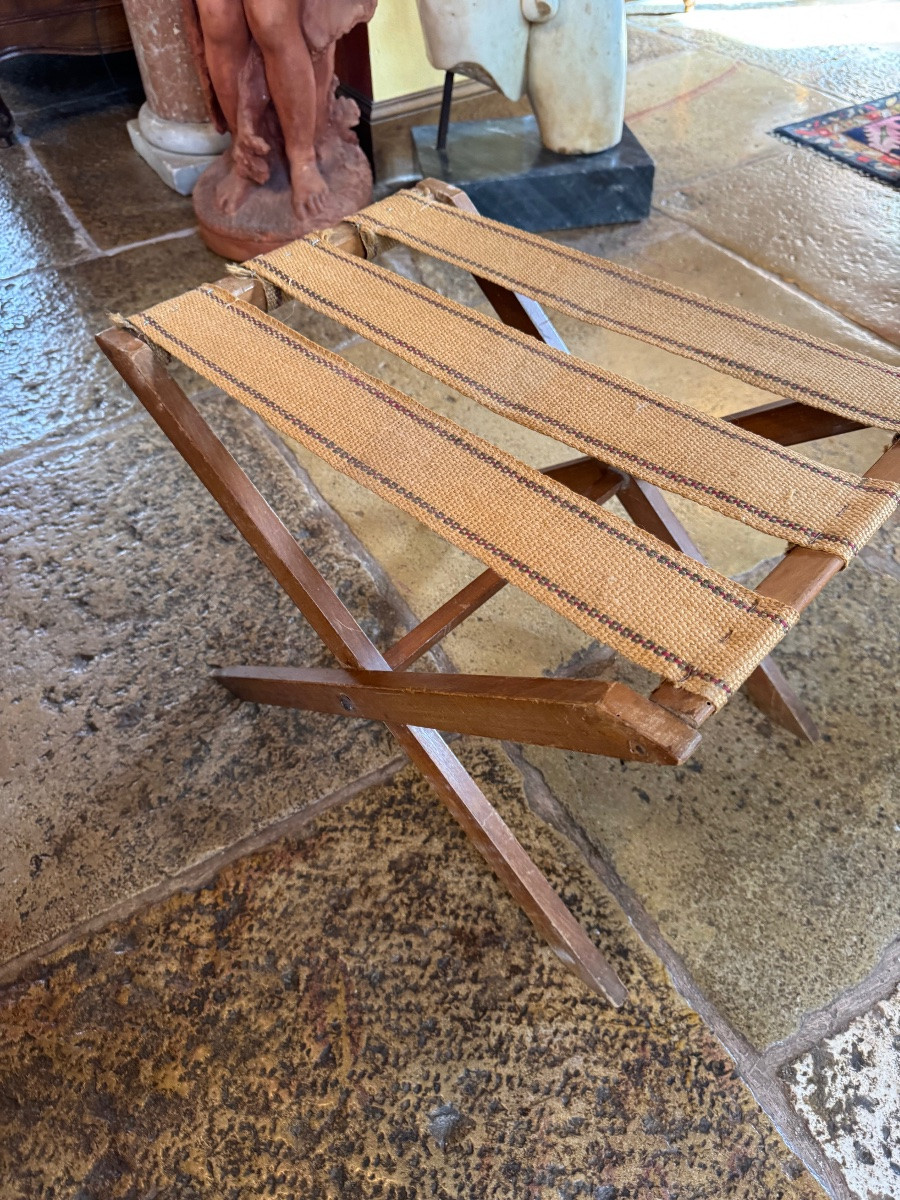  Folding Coffee Table With Removable Top In Painted Sheet Metal, Gold Decoration On A Red Background-photo-1