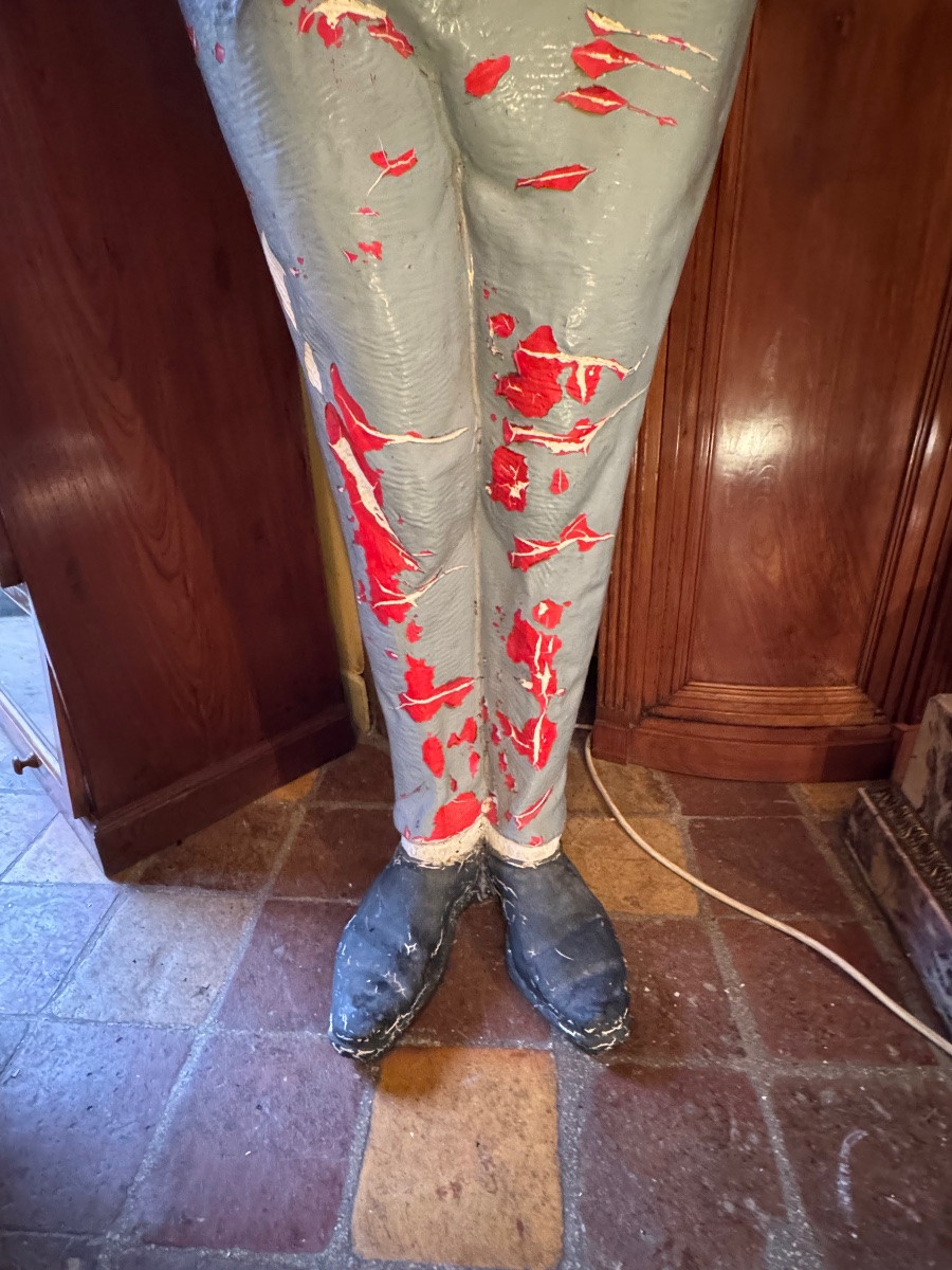 Large Fairground Art Advertising Figure - Ringmaster Type - Polychrome Sculpture-photo-4