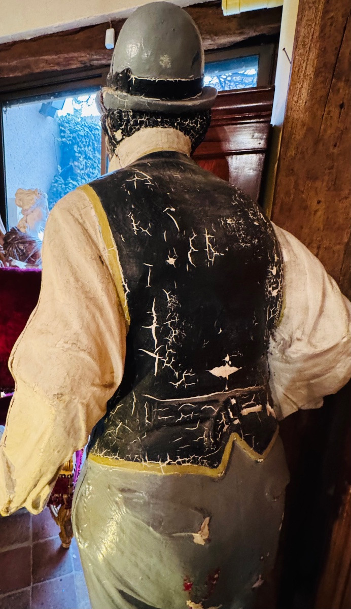 Large Fairground Art Advertising Figure - Ringmaster Type - Polychrome Sculpture-photo-2