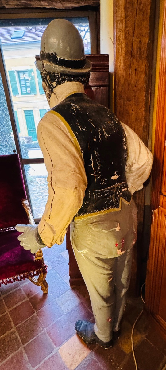 Large Fairground Art Advertising Figure - Ringmaster Type - Polychrome Sculpture-photo-3