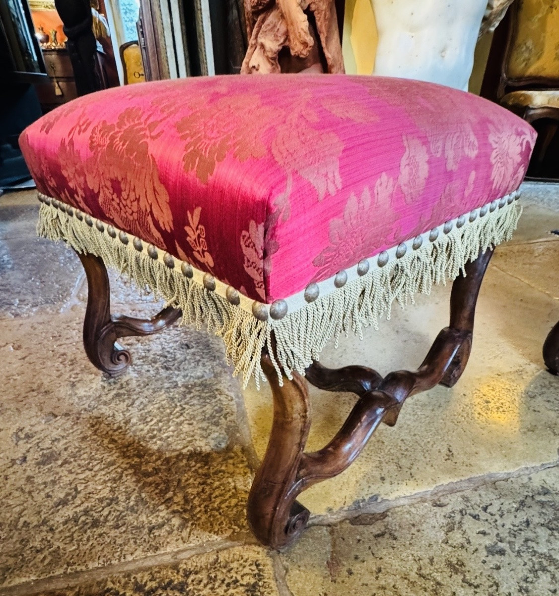 Pair Of Walnut Stools - Louis XIV Period - 17th Century-photo-4