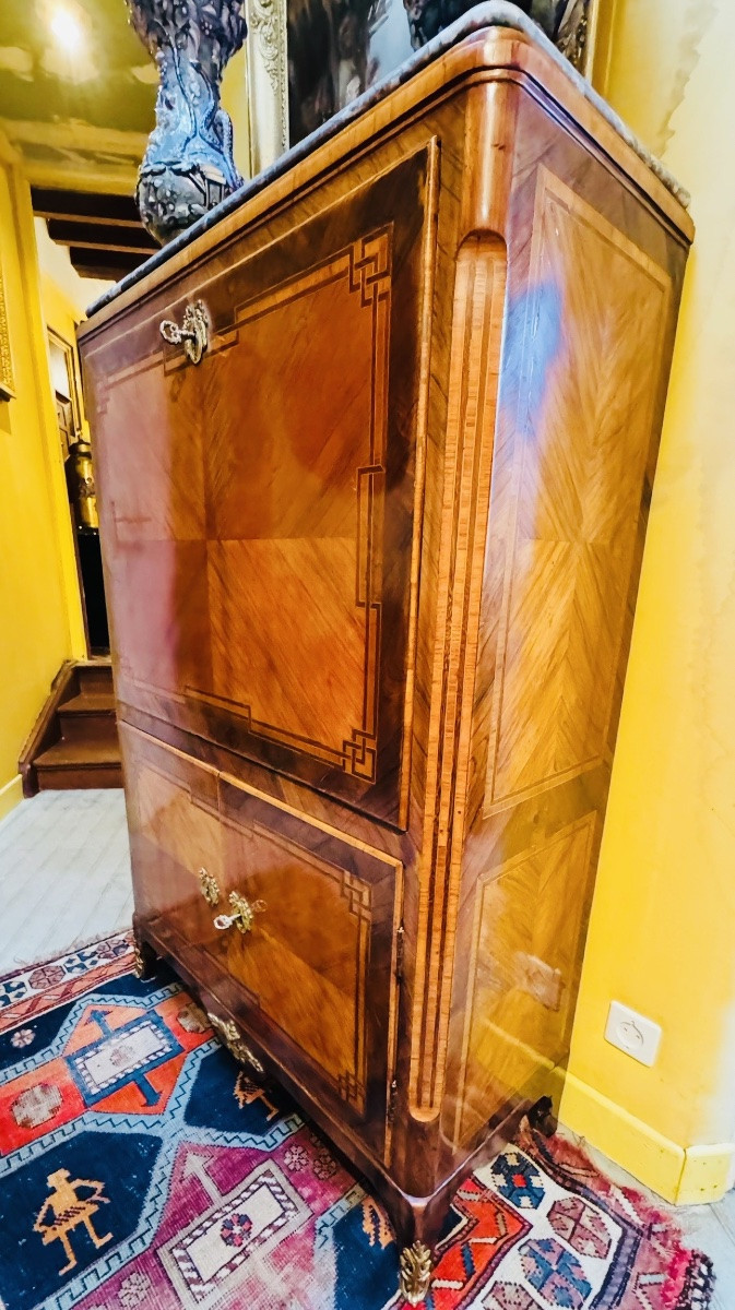 Secrétaire à abattant d'époque Transition Louis XV - Louis XVI Travail français du XVIlle siècl-photo-4