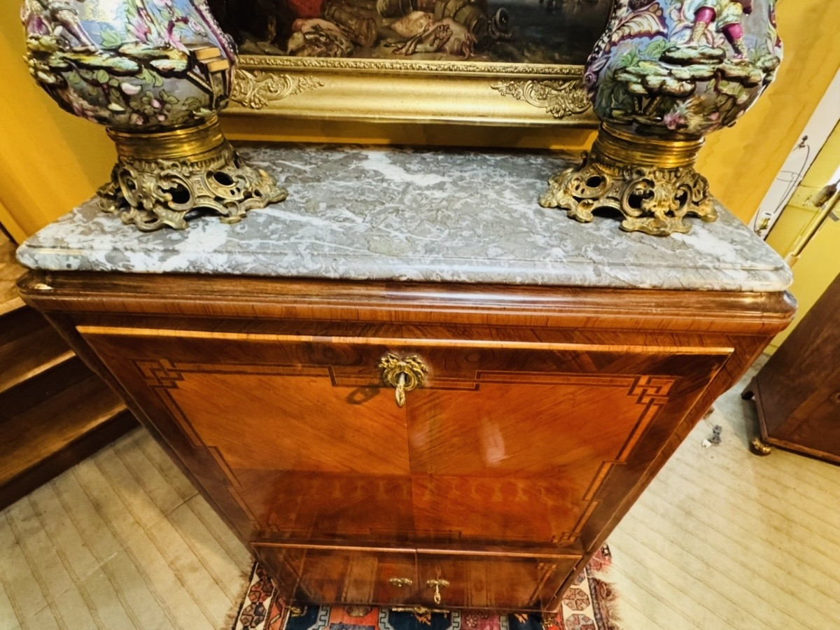 Secrétaire à abattant d'époque Transition Louis XV - Louis XVI Travail français du XVIlle siècl-photo-4