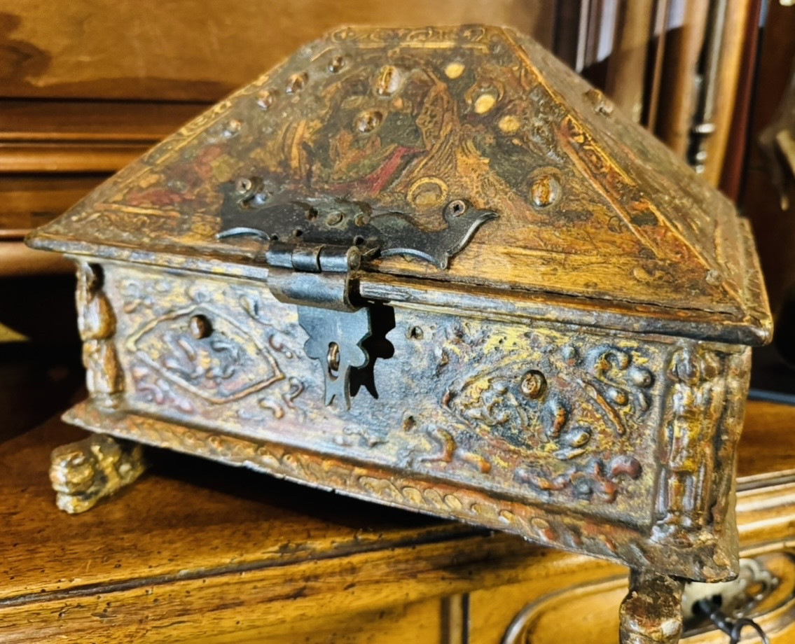 Pastiglia Casket In The Shape Of A Sarcophagus With Religious Decoration In Relief, High Renaissance Style - Napoleonic-photo-5