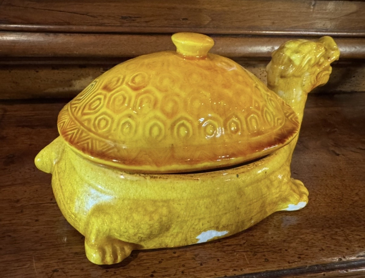 China, Glazed Stoneware Dragon Turtle Circa 1950-photo-8