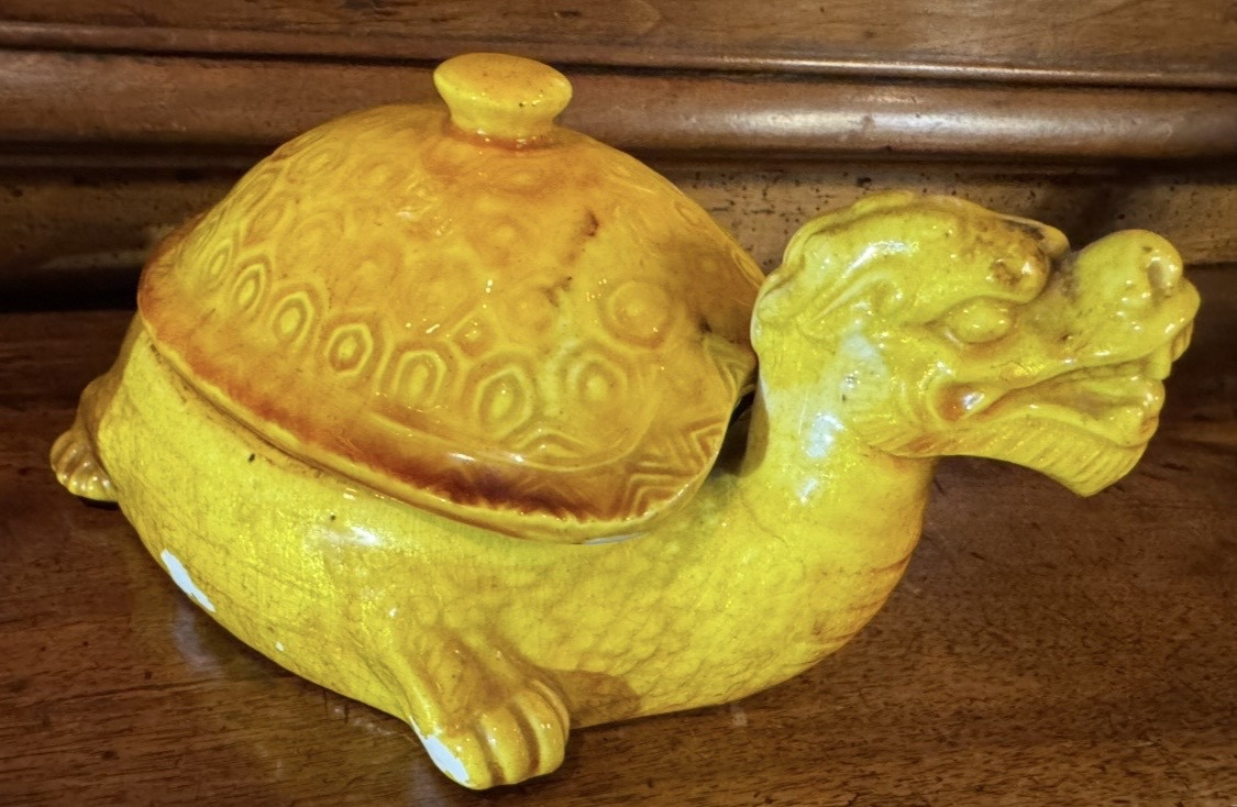 China, Glazed Stoneware Dragon Turtle Circa 1950