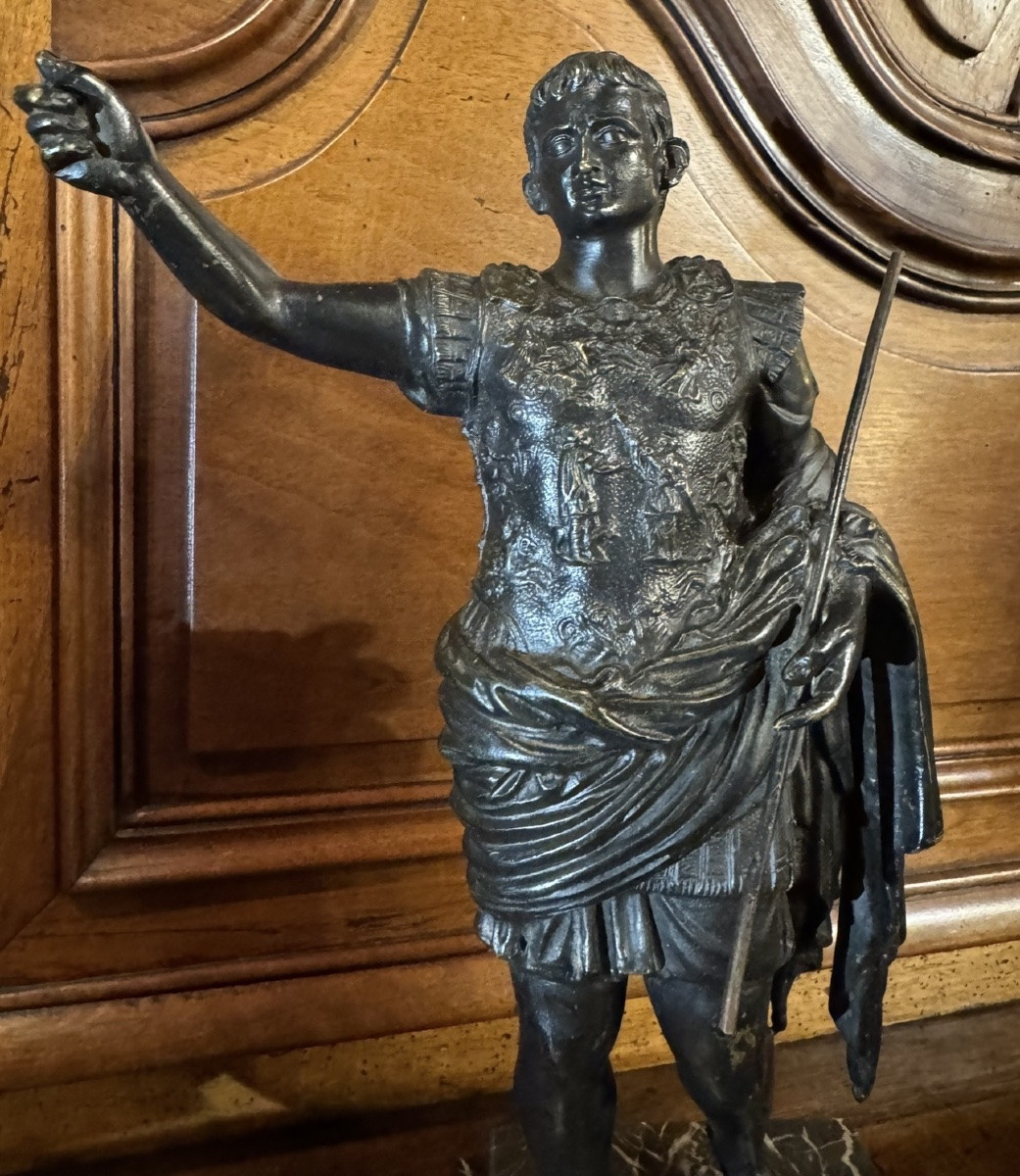 Julius Caesar – Patinated Bronze Sculpture, Second Half Of The 19th Century-photo-2