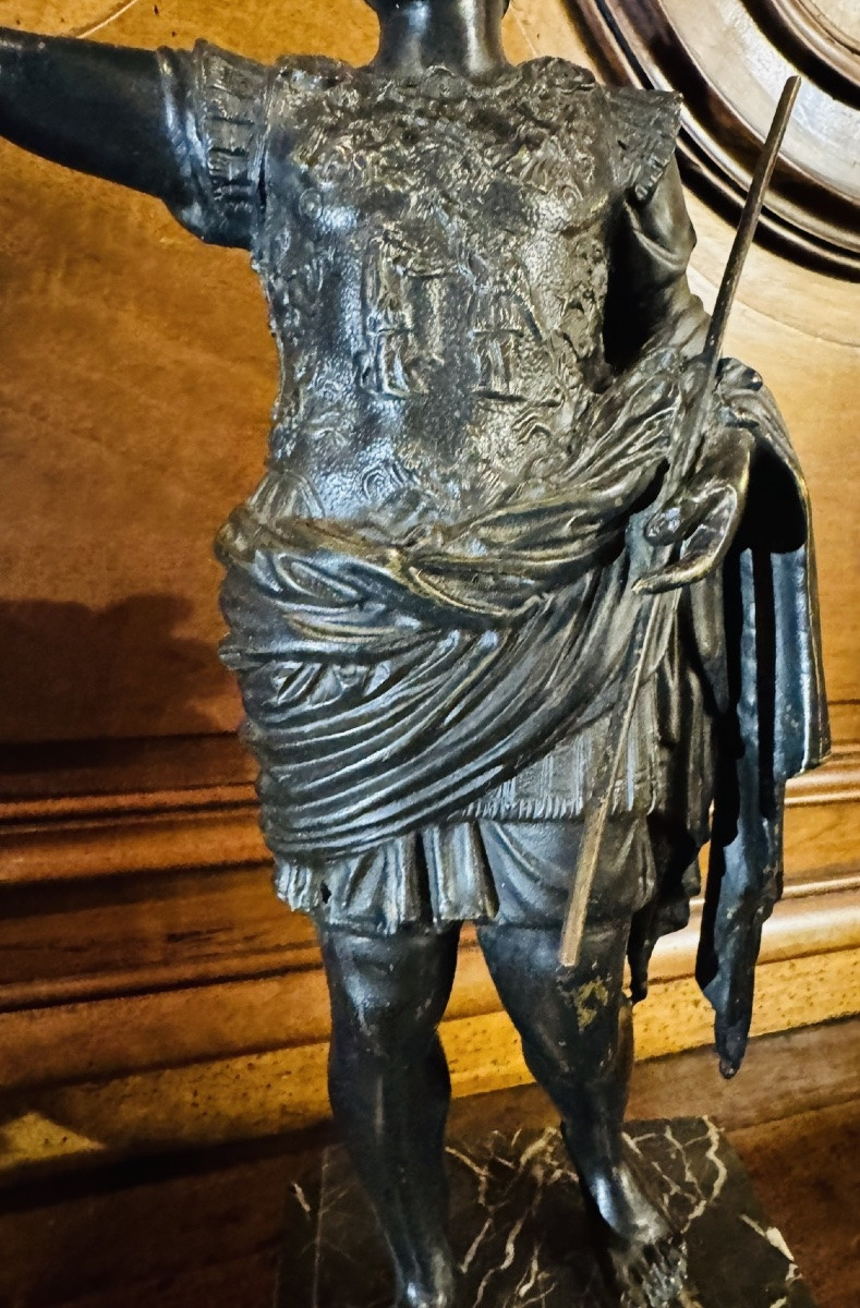 Julius Caesar – Patinated Bronze Sculpture, Second Half Of The 19th Century-photo-3