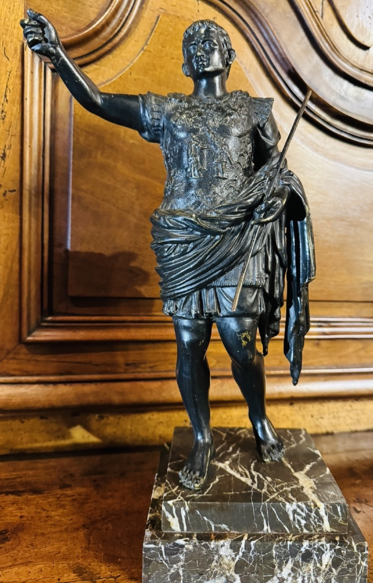 Julius Caesar – Patinated Bronze Sculpture, Second Half Of The 19th Century