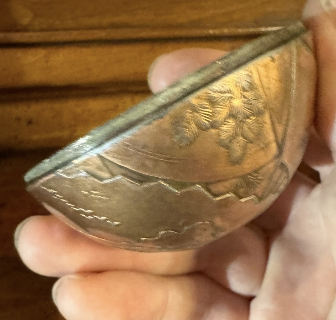 Japon époque Meiji, boîte en alliage en forme d’oeuf-photo-7