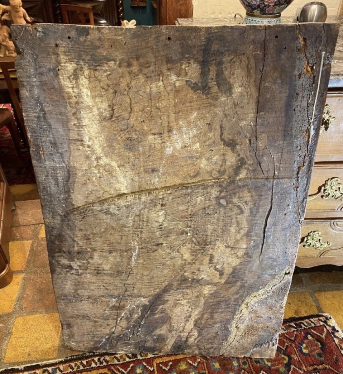 GRAND PANNEAU EN NOYER SCULPTÉ FIN XVI EME SIÈCLE-photo-3