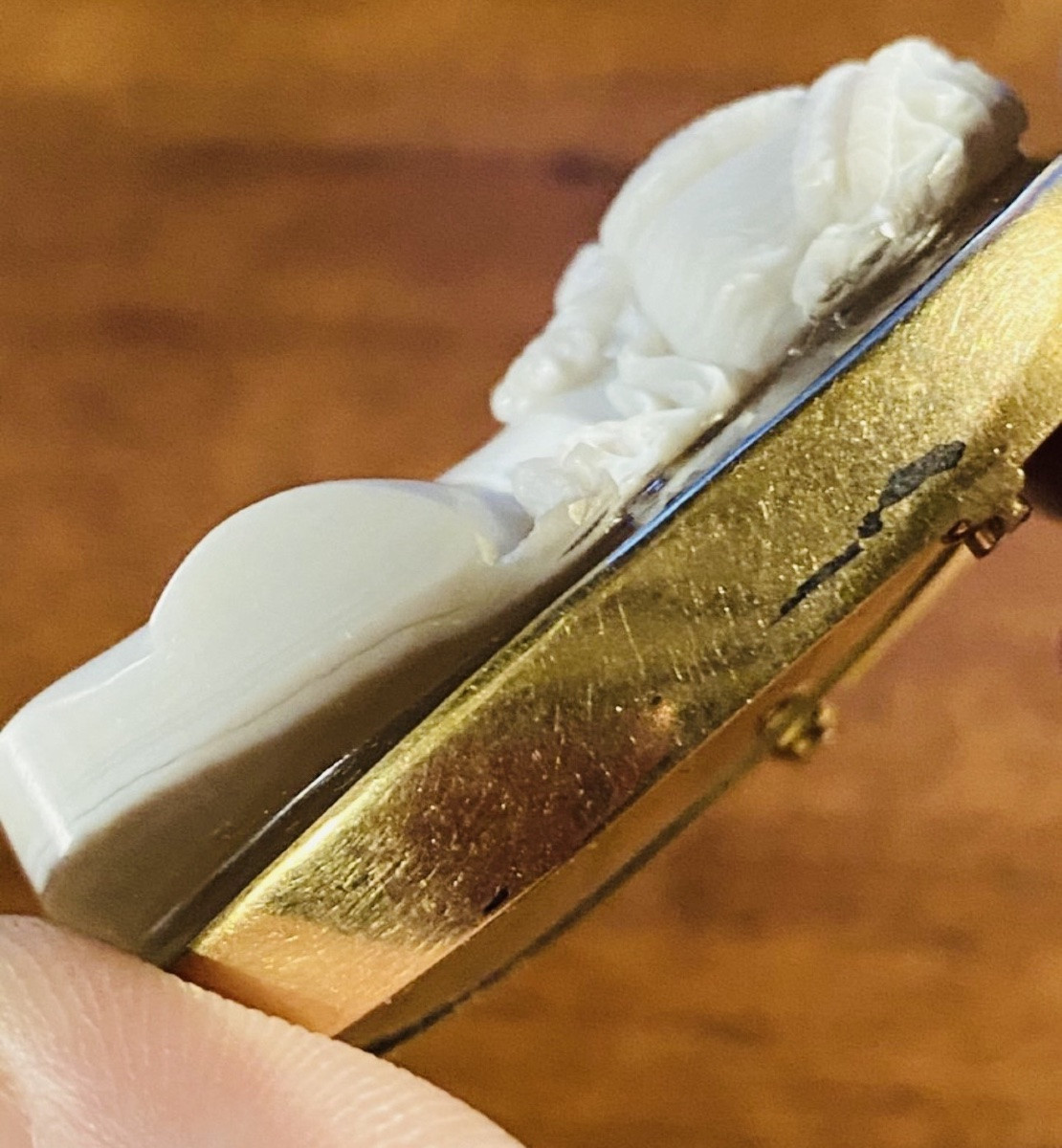 Imposant camée néoclassique en agate deux couches du XIX eme siècle -photo-1