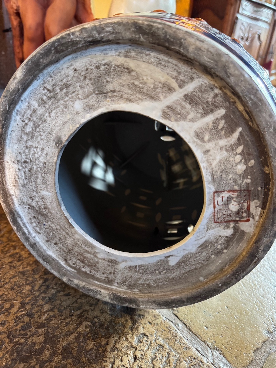 TABOURET DE JARDIN en PORCELAINE DE CHINE, XX eme siècle -photo-2