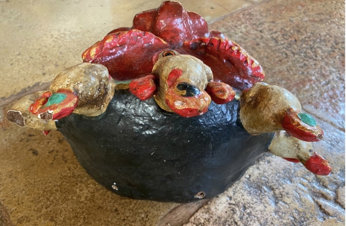 Masque rituel népalais en papier mâché, orné de Citipati - XXe siècle-photo-8