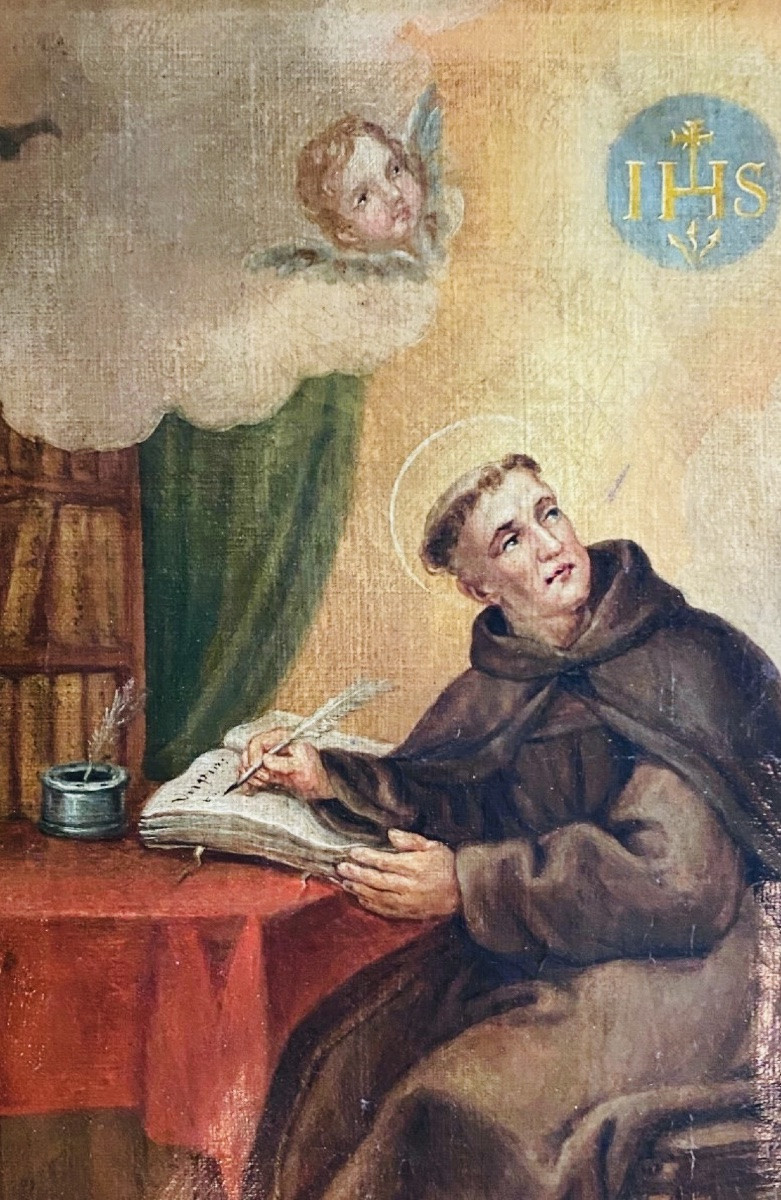Saint Bernardine Of Siena In His Study Oil On Canvas, 15th Century-photo-5