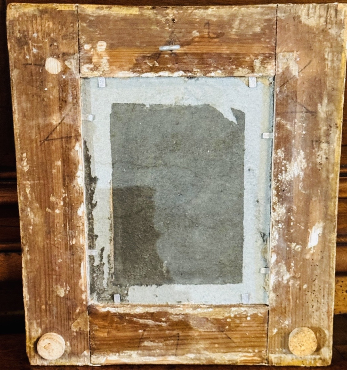 Scène d’alchimiste – Huile sur cuivre du XIXe siècle – Cadre ancien-photo-4